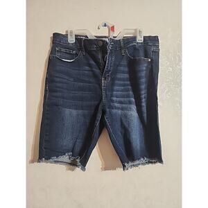 A.N.A Womens Jean Cut-Off Style Shorts Stretch sz 14 Mid-Rise Denim Bermuda